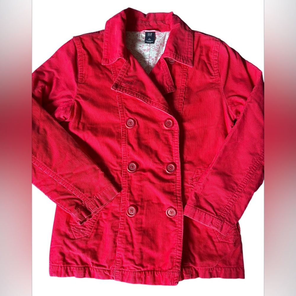 GAP Girls’s Bright Pink Fuchsia Corduroy Peacoat Jacket Size XL 12
